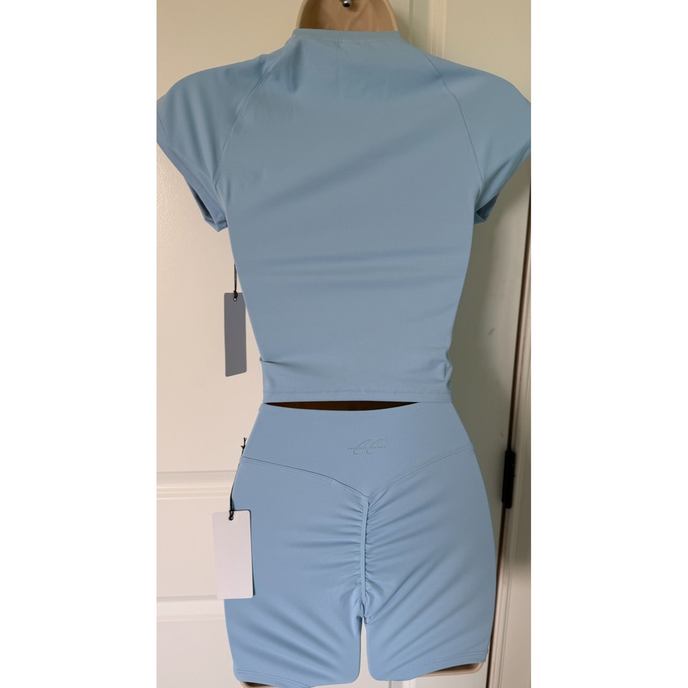 Chanelle Couture Powder Blue 2-Piece Activewear Set - Size S - NWT - Picture 3 of 7
